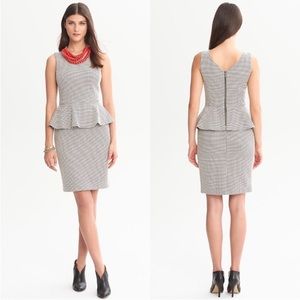 Banana Republic size 0 Black and white spotty Sleeveless Peplum Dress polka dot